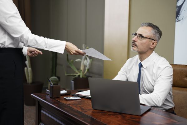 side-view-employee-holding-lette